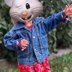 Vintage 50s Denim Jacket Flannel Lined Toddler